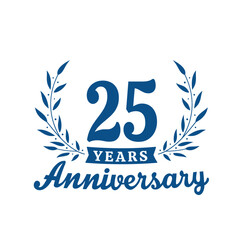 Celebrating 25 years anniversary logo design template. 25th anniversary celebrations logotype. Vector and illustrations.