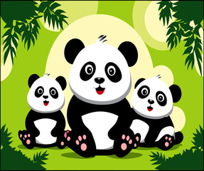 Obraz premium pandas cute background is tree