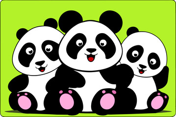 Obraz premium pandas cute background is tree