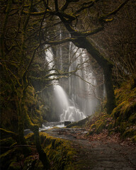 Spooky edit of Ceunant Mawr waterfall in Llanberis