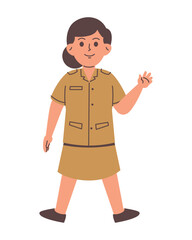 Obraz premium Indonesian female service servant character