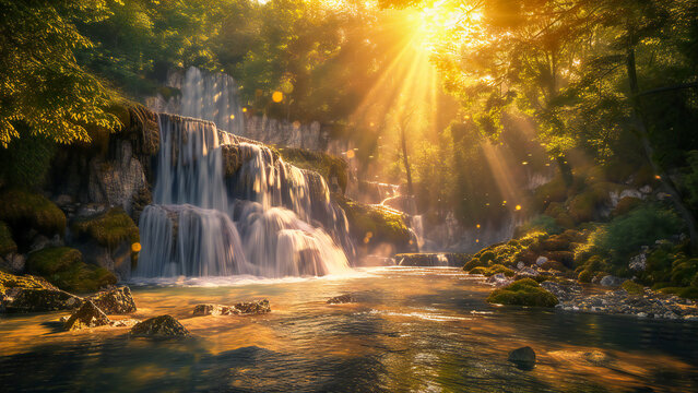 A beautifull waterfall in the forest