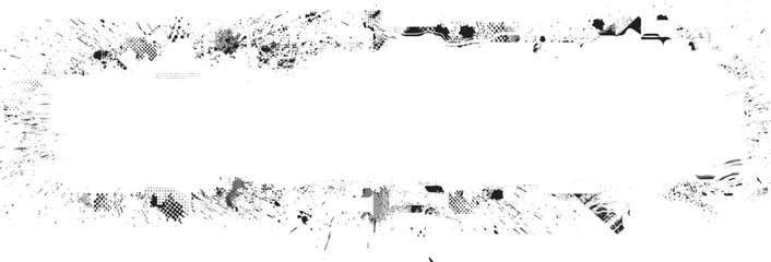 Obraz premium Glitch distorted grange shape . Noise grungy logo . Trendy defect error shapes . Glitched frame .Grunge textured . Distressed effect .Vector shapes