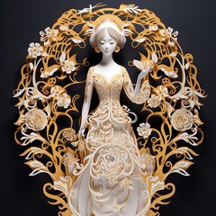 Papercut Goddess woman