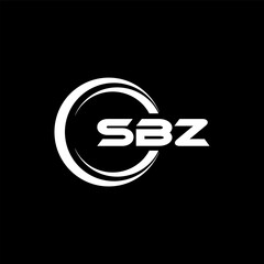 SBZ letter logo design with black background in illustrator. Vector logo, calligraphy designs for logo, Poster, Invitation, etc.