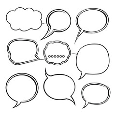 Vector speech Comic bubble collection isolated in the background