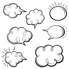 Vector speech Comic bubble collection isolated in the background