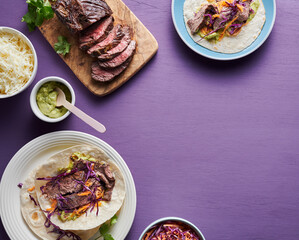 Beef tacos and fixings