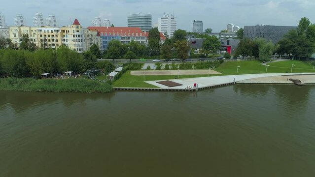 Polytechnic Boulevard River Odra Wroclaw Aerial View Poland