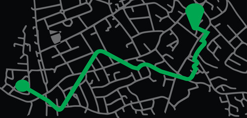 Street map of city with destination way. vector map pattern of navigation road vector