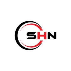 SHN letter logo design in illustration. Vector logo, calligraphy designs for logo, Poster, Invitation, etc.