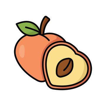 peach icon vector design template simple and clean