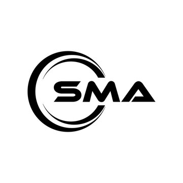 SMA letter logo design in illustration. Vector logo, calligraphy designs for logo, Poster, Invitation, etc.