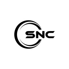 SNC letter logo design in illustration. Vector logo, calligraphy designs for logo, Poster, Invitation, etc.