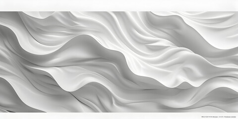 A white fabric with a soft wave pattern, White volumetric abstract background curved lines and shapes .