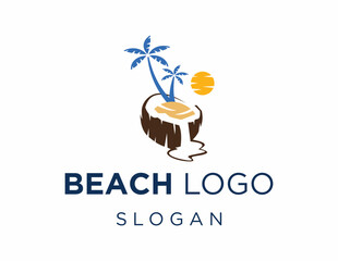 Logo design about Beach on a white background. made using the CorelDraw application.