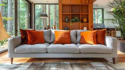 Well-Lit Living Room With Abundant Windows