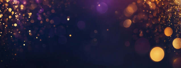Fototapeta na wymiar Background of Abstract Glitter Lights in Amethyst, Bronze, and Navy. Defocused Banner.