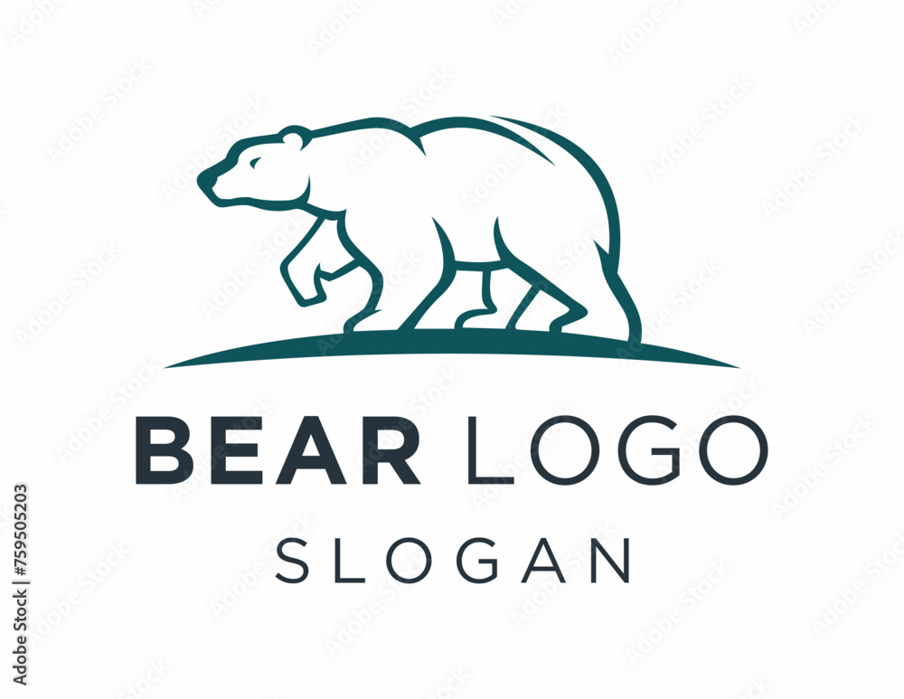 Poster logo design about bear on a white background. made using the coreldraw application.