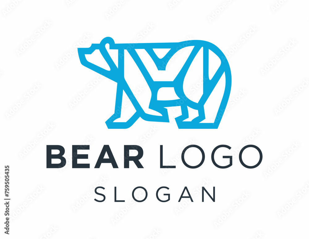 Poster logo design about bear on a white background. made using the coreldraw application.