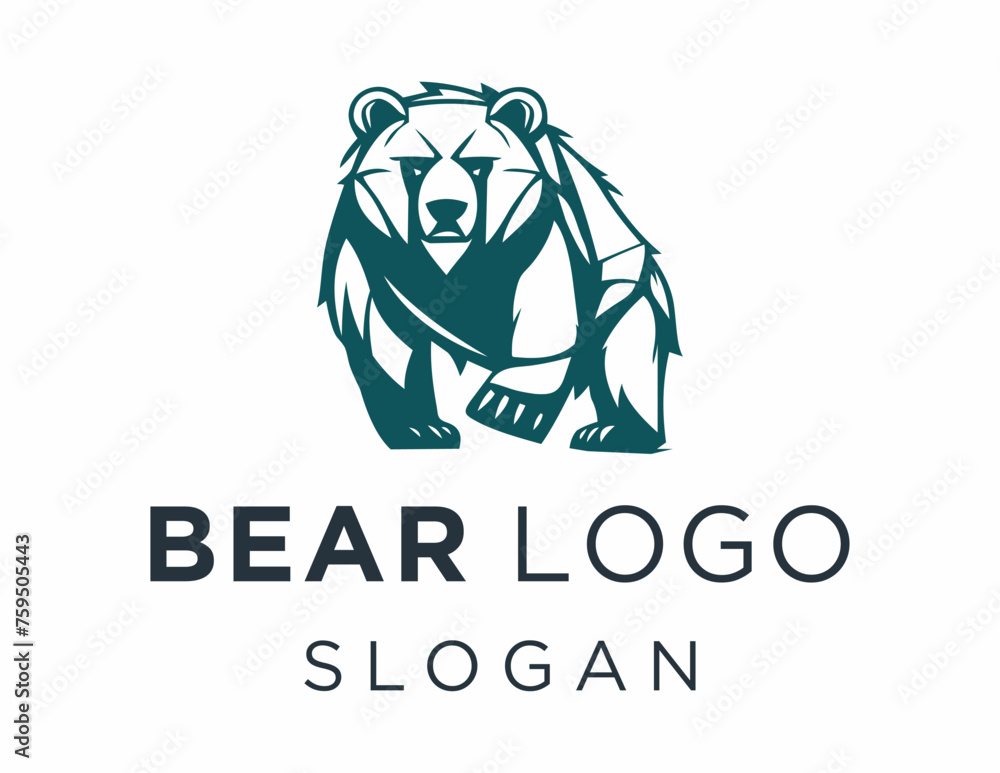 Poster logo design about bear on a white background. made using the coreldraw application.
