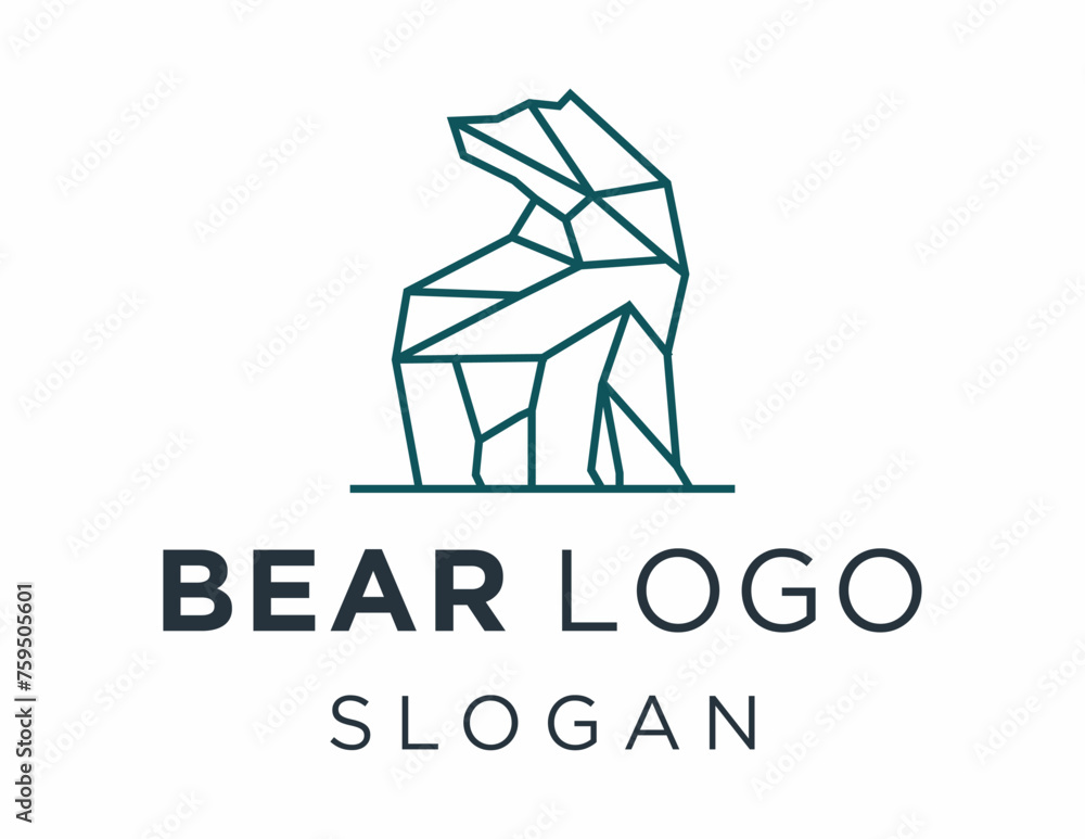 Poster logo design about bear on a white background. made using the coreldraw application.