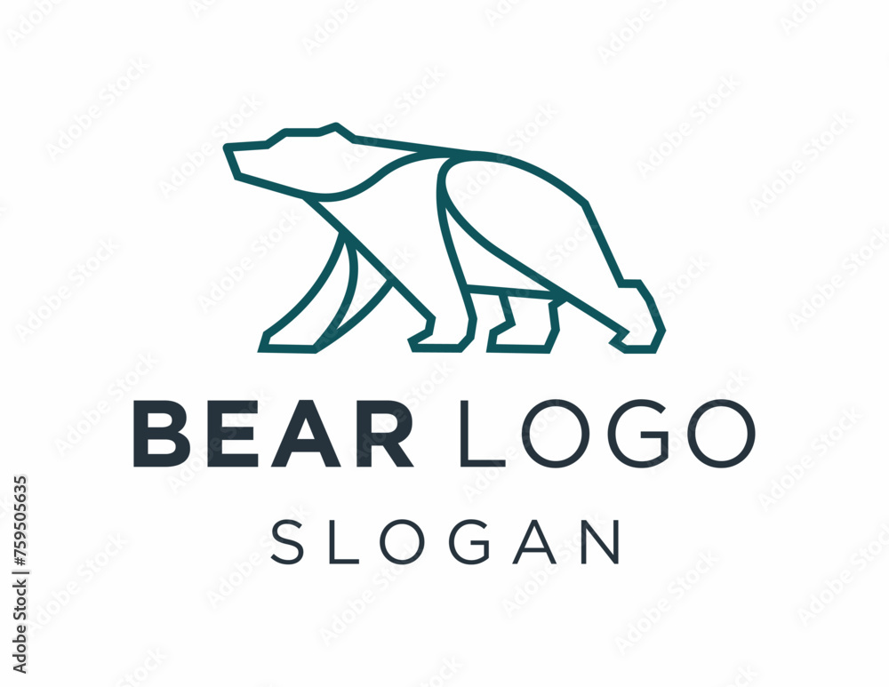 Poster logo design about bear on a white background. made using the coreldraw application.