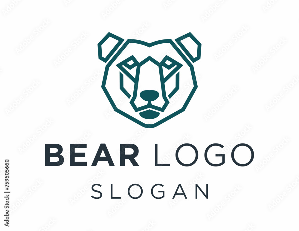 Poster logo design about bear on a white background. made using the coreldraw application.