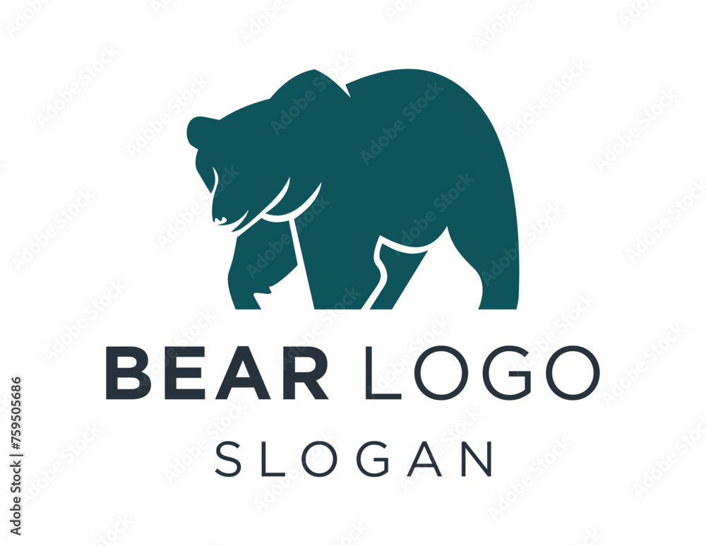 Poster logo design about bear on a white background. made using the coreldraw application.