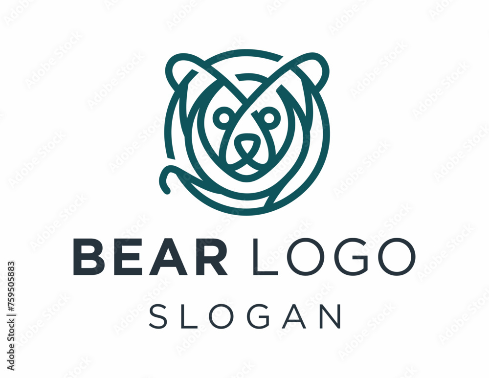 Poster logo design about bear on a white background. made using the coreldraw application.