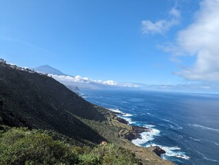 view from the sea Mt Teide volcano 