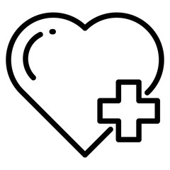 Obraz premium Heart with Plus Icon. Donation Concept. Charity and Humanitarian. Healthcare icon
