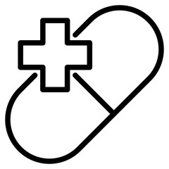 Obraz premium pills with cross medical icon