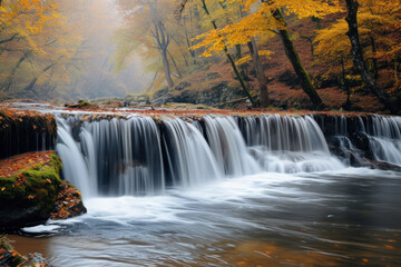 waterfall in autumn