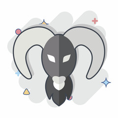 Icon Aries. related to Horoscope symbol. comic style. simple design editable. simple illustration