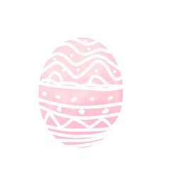 Easter egg painted in pastel colors on a white background.