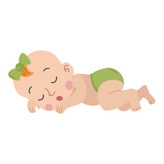 Baby sleeping icon clipart avatar isolated vector illustration