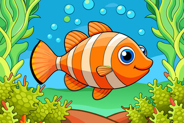 Fototapeta premium clownfish cute background is tree