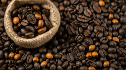 Roasted coffee beans background. generative.ai