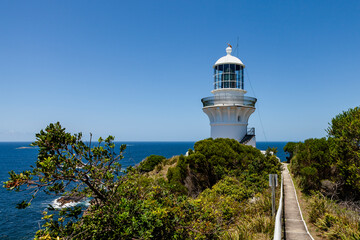 Fototapeta na wymiar Sugarloaf Point Lighthouse, Myall Lakes National Park, Australia