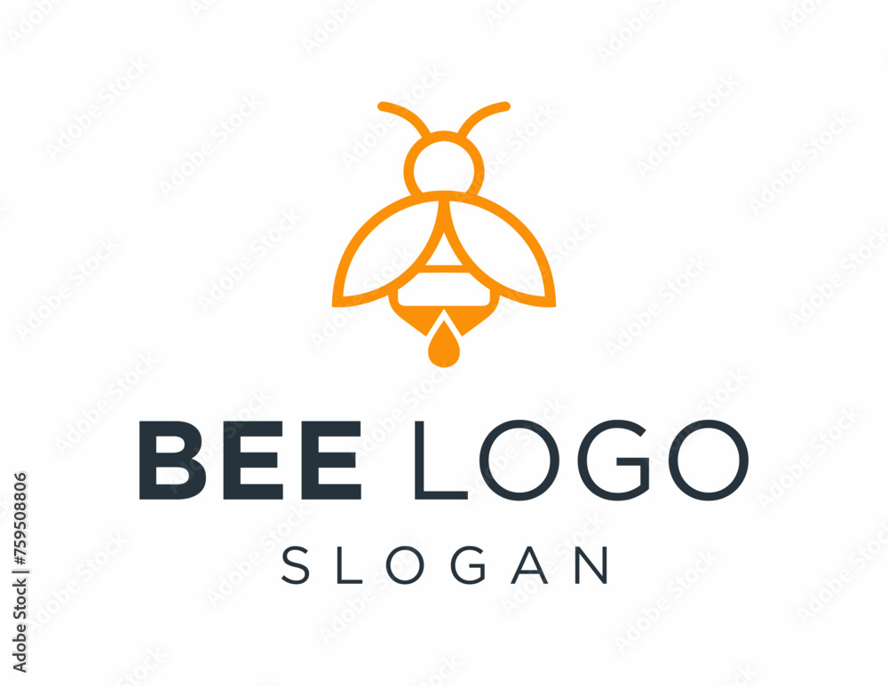 Poster logo design about bee on a white background. made using the coreldraw application.