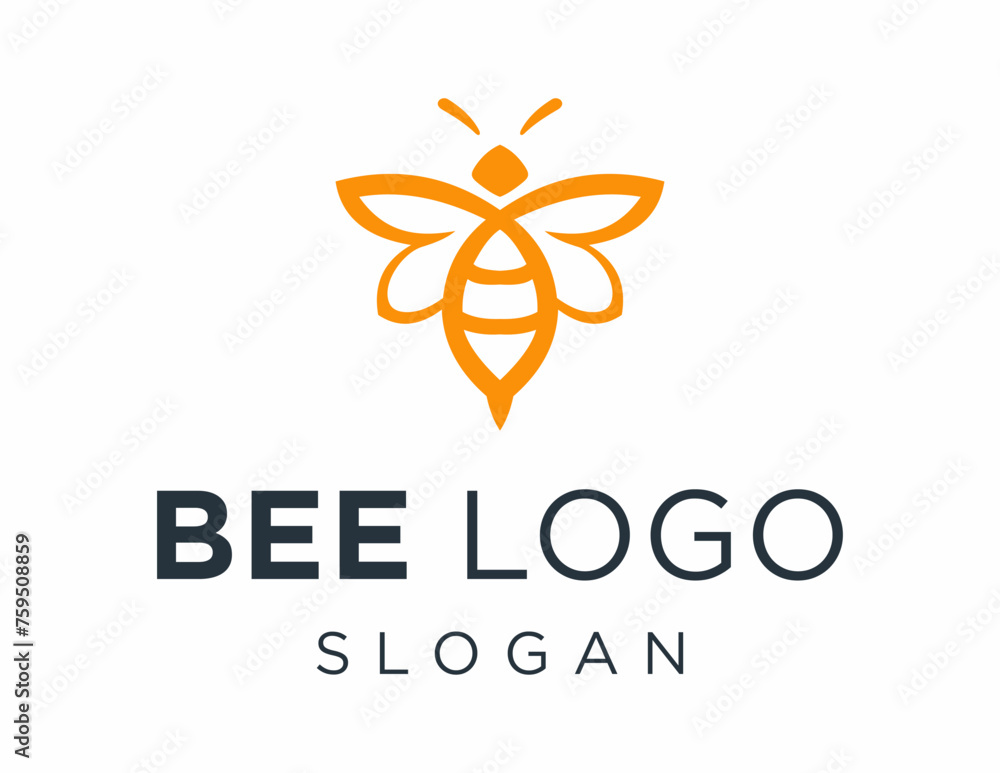 Poster logo design about bee on a white background. made using the coreldraw application.