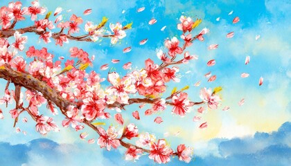 舞い散る桜 - obrazy, fototapety, plakaty