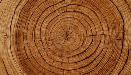 Old wooden oak tree cut surface. Rough organic texture of tree rings with close up of end grain
