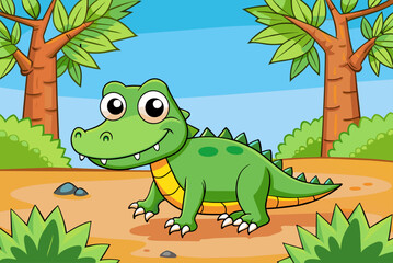 Naklejka premium crocodile cute background is tree