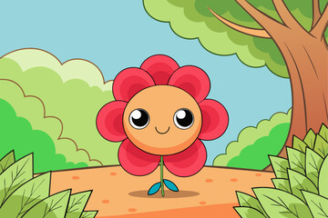 Naklejka premium cutes flower background is tree