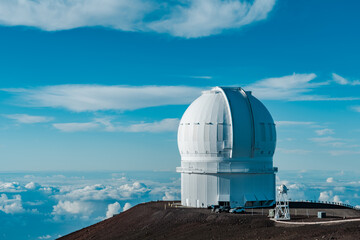 Mauna Kea Observatories. The summit of Mauna Kea, Hawaii island / Big island. the highest point in Hawaii and second-highest peak of an island on Earth. 
