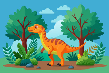 Naklejka premium dinosaur background is tree