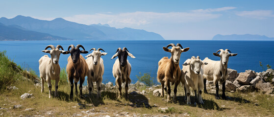Sicilian Capre Girgentane Goats .. - obrazy, fototapety, plakaty