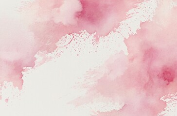 watercolor pink background. watercolor background with clouds - obrazy, fototapety, plakaty